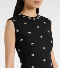 Oscar de la Renta Embellished wool-blend cocktail dress