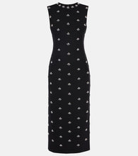 Oscar de la Renta Embellished wool-blend cocktail dress