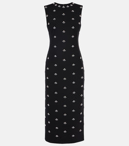 Oscar de la Renta Embellished wool-blend cocktail dress