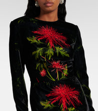 Oscar de la Renta Embroidered velvet gown