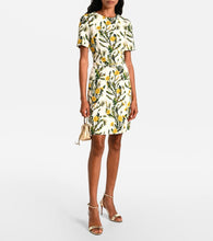 Oscar de la Renta Floral cotton-blend cloqu√É¬© minidress