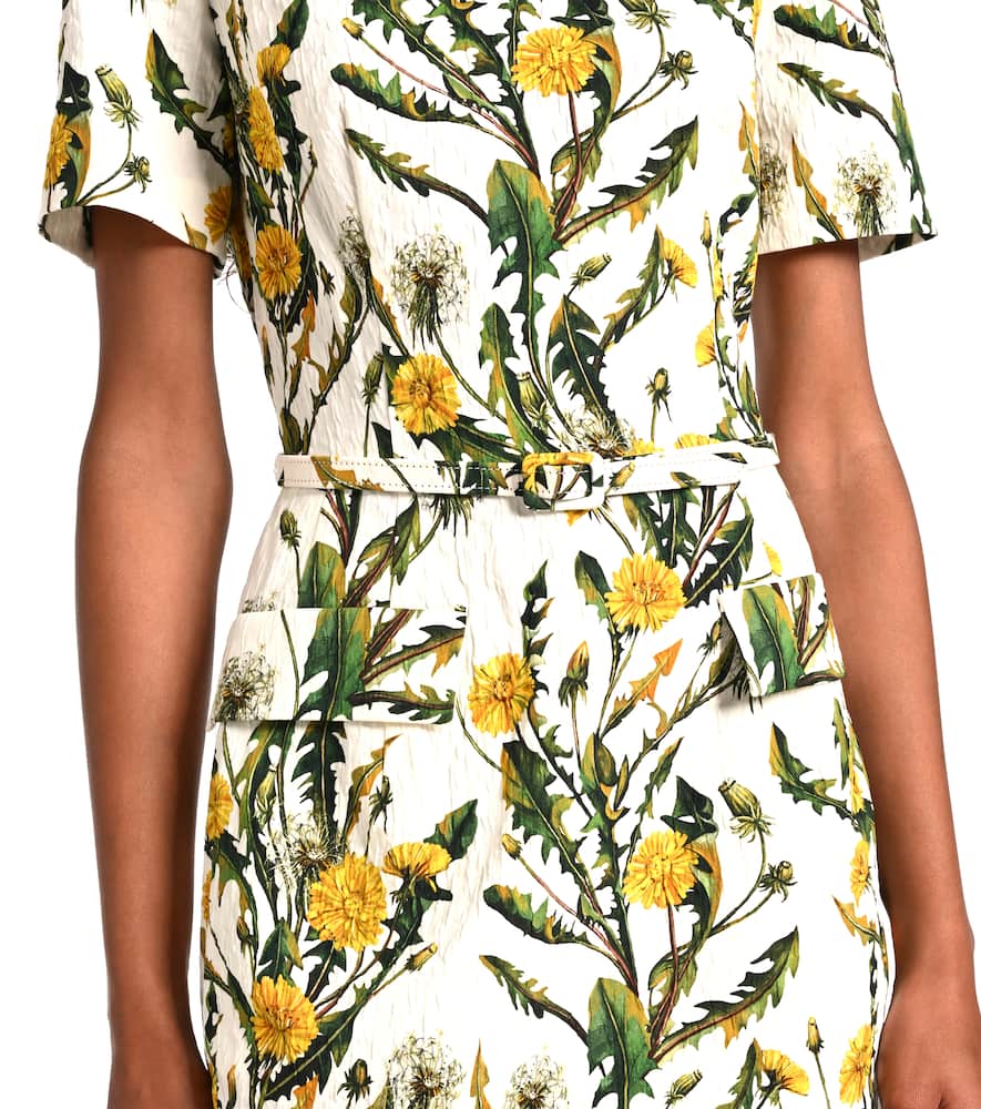Oscar de la Renta Floral cotton-blend cloqu√É¬© minidress