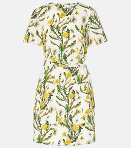 Oscar de la Renta Floral cotton-blend cloqu√É¬© minidress