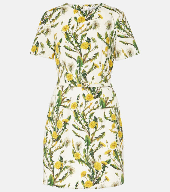 Oscar de la Renta Floral cotton-blend cloqu√É¬© minidress