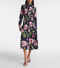 Oscar de la Renta Floral cotton-blend midi dress