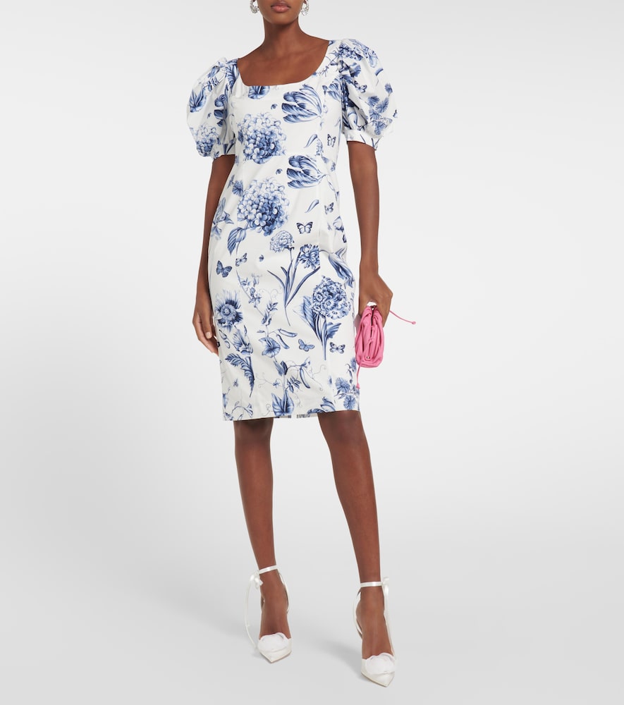 Oscar de la Renta Floral cotton-blend midi dress