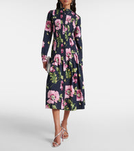Oscar de la Renta Floral cotton-blend midi dress