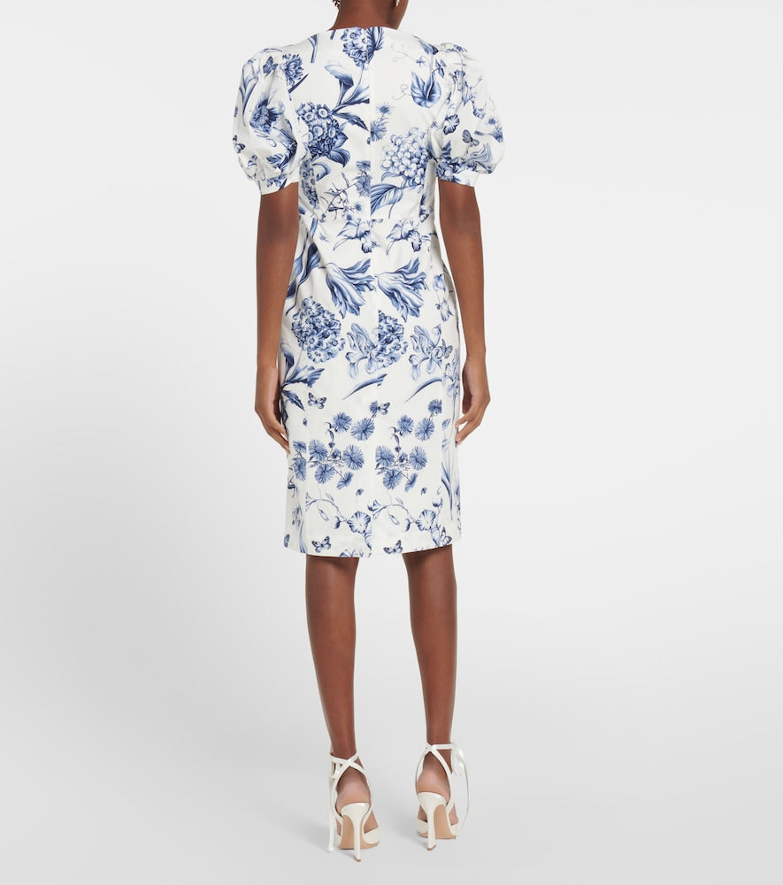 Oscar de la Renta Floral cotton-blend midi dress