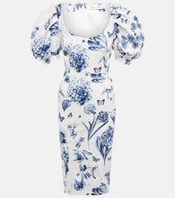 Oscar de la Renta Floral cotton-blend midi dress. Oscar de la Renta 花卉图案棉混纺中长连衣裙