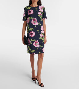 Oscar de la Renta Floral cotton-blend minidress