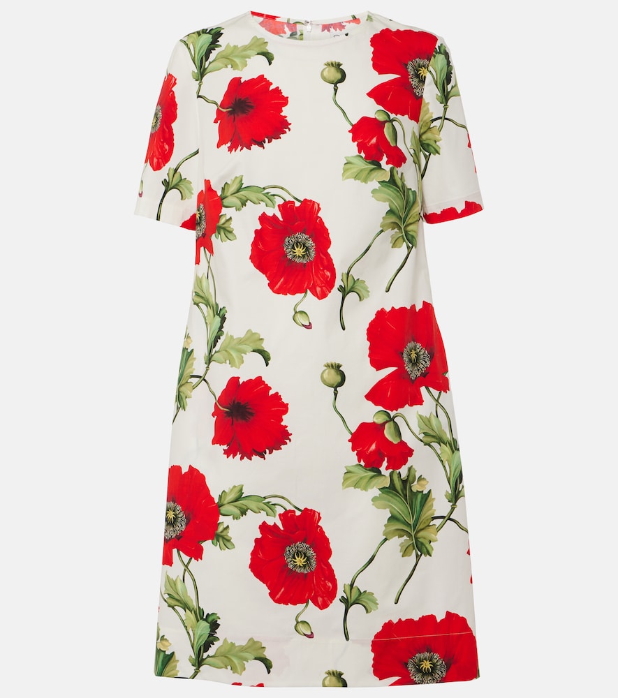 Oscar de la Renta Floral cotton-blend minidress. Oscar de la Renta 花朵棉质混纺迷你连衣裙
