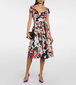 Oscar de la Renta Floral cotton poplin midi dress