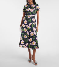 Oscar de la Renta Floral cotton poplin midi dress