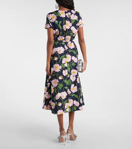 Oscar de la Renta Floral cotton poplin midi dress