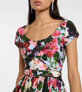 Oscar de la Renta Floral cotton poplin midi dress