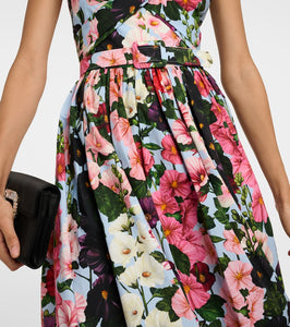 Oscar de la Renta Floral cotton poplin midi dress