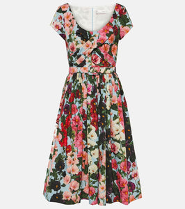 Oscar de la Renta Floral cotton poplin midi dress