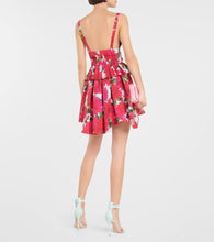 Oscar de la Renta Floral cotton poplin minidress