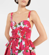 Oscar de la Renta Floral cotton poplin minidress