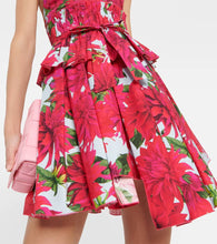Oscar de la Renta Floral cotton poplin minidress
