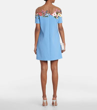 Oscar de la Renta Floral embroidered wool-blend minidress