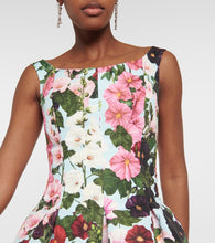 Oscar de la Renta Floral faille midi dress