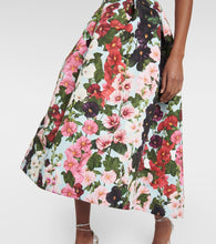Oscar de la Renta Floral faille midi dress