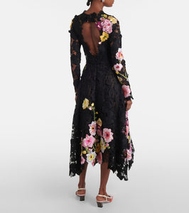 Oscar de la Renta Floral guipure gown