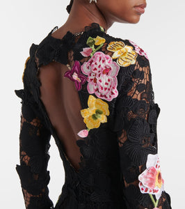 Oscar de la Renta Floral guipure gown