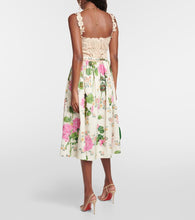 Oscar de la Renta Floral guipure lace midi dress