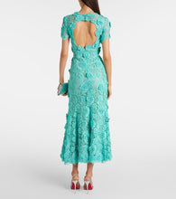 Oscar de la Renta Floral guipure lace midi dress