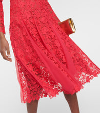 Oscar de la Renta Floral guipure lace midi dress