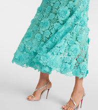 Oscar de la Renta Floral guipure lace midi dress