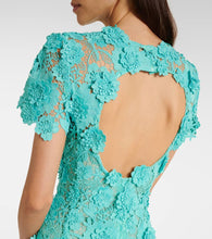 Oscar de la Renta Floral guipure lace midi dress
