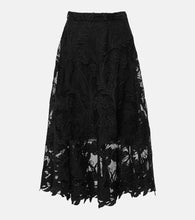 Oscar de la Renta Floral guipure lace midi skirt - Oscar de la Renta 花朵凸花蕾丝中长半身裙