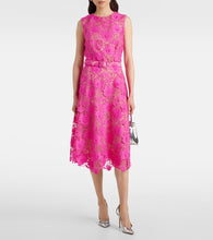 Oscar de la Renta Floral lace midi dress
