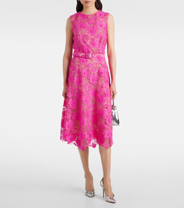 Oscar de la Renta Floral lace midi dress