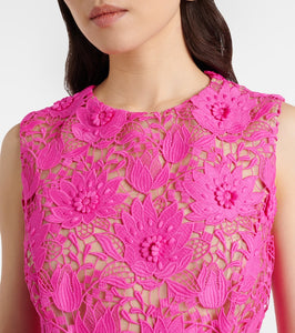 Oscar de la Renta Floral lace midi dress