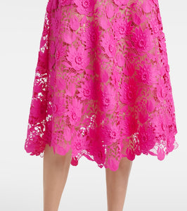 Oscar de la Renta Floral lace midi dress