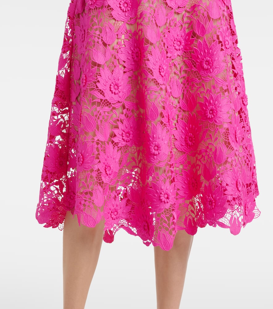 Oscar de la Renta Floral lace midi dress