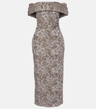 Oscar de la Renta Floral metallic jacquard midi dress. Oscar de la Renta 花卉金属提花中长连衣裙