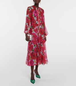 Oscar de la Renta Floral silk chiffon gown