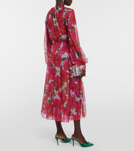 Oscar de la Renta Floral silk chiffon gown