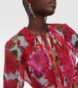 Oscar de la Renta Floral silk chiffon gown