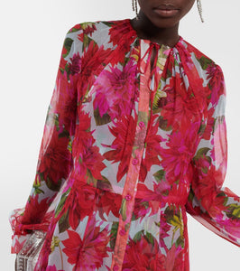 Oscar de la Renta Floral silk chiffon gown