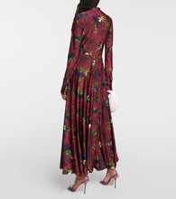 Oscar de la Renta Floral tie-neck jersey midi dress