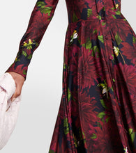 Oscar de la Renta Floral tie-neck jersey midi dress