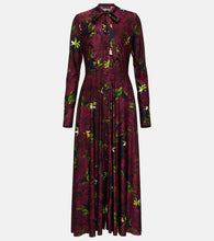 Oscar de la Renta Floral tie-neck jersey midi dress