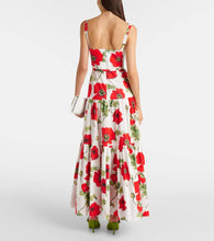 Oscar de la Renta Floral tiered cotton-blend poplin maxi dress
