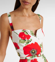 Oscar de la Renta Floral tiered cotton-blend poplin maxi dress